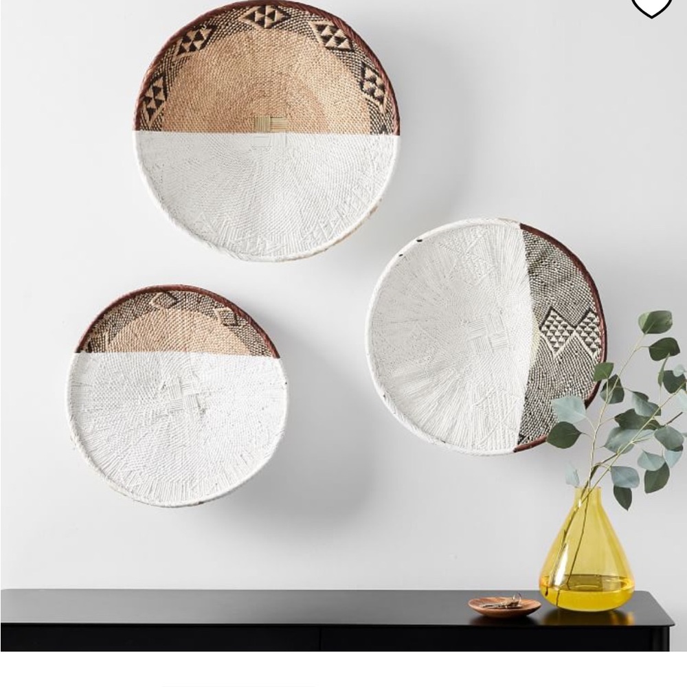 LIKE NEW WEST ELM SET OF 3 Wall Baskets